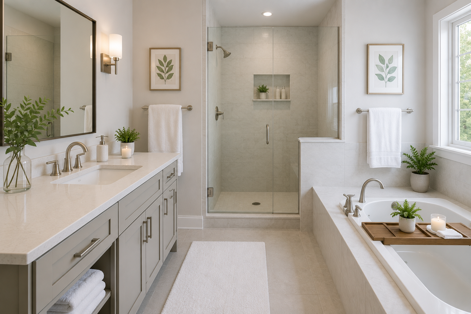 Staged bathroom